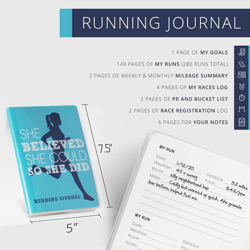 Gone For a Run Day-by-day Run Planner | Running Journals | She Believed She Could - Image 2